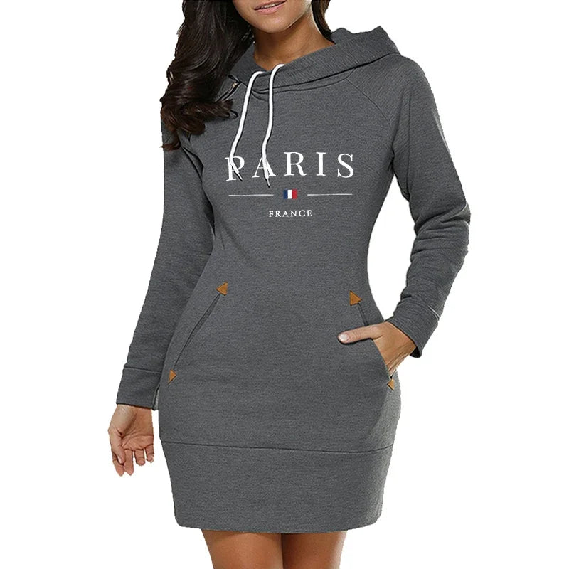 Comfortable Midi Dresses Winter Hoodies