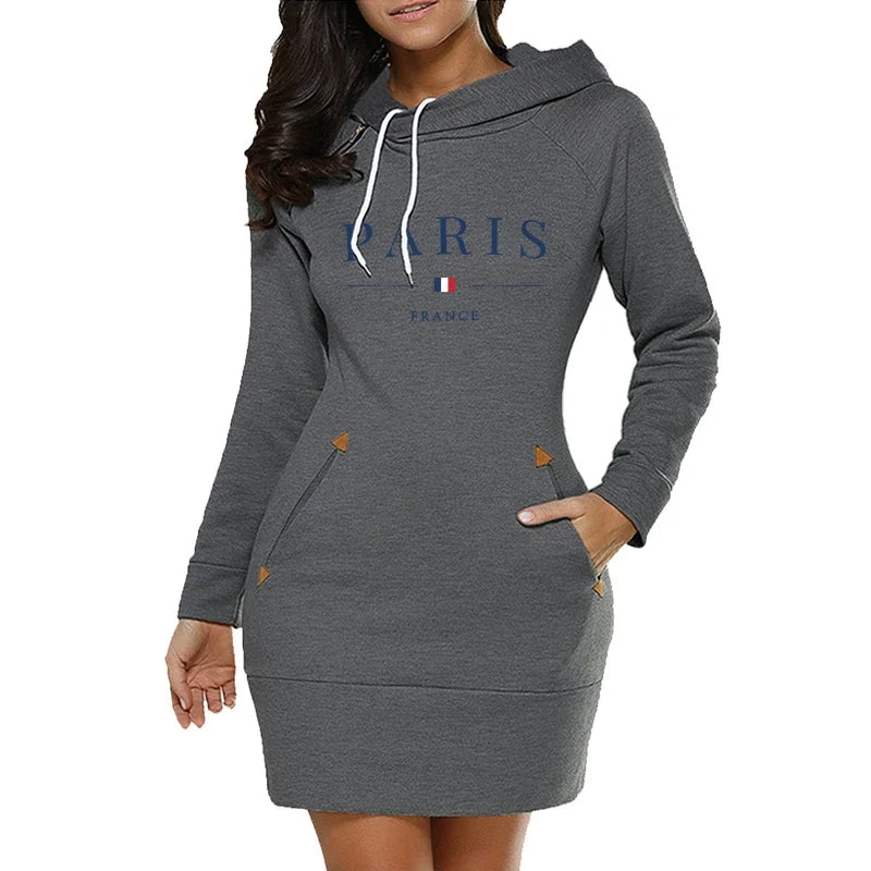 Comfortable Midi Dresses Winter Hoodies