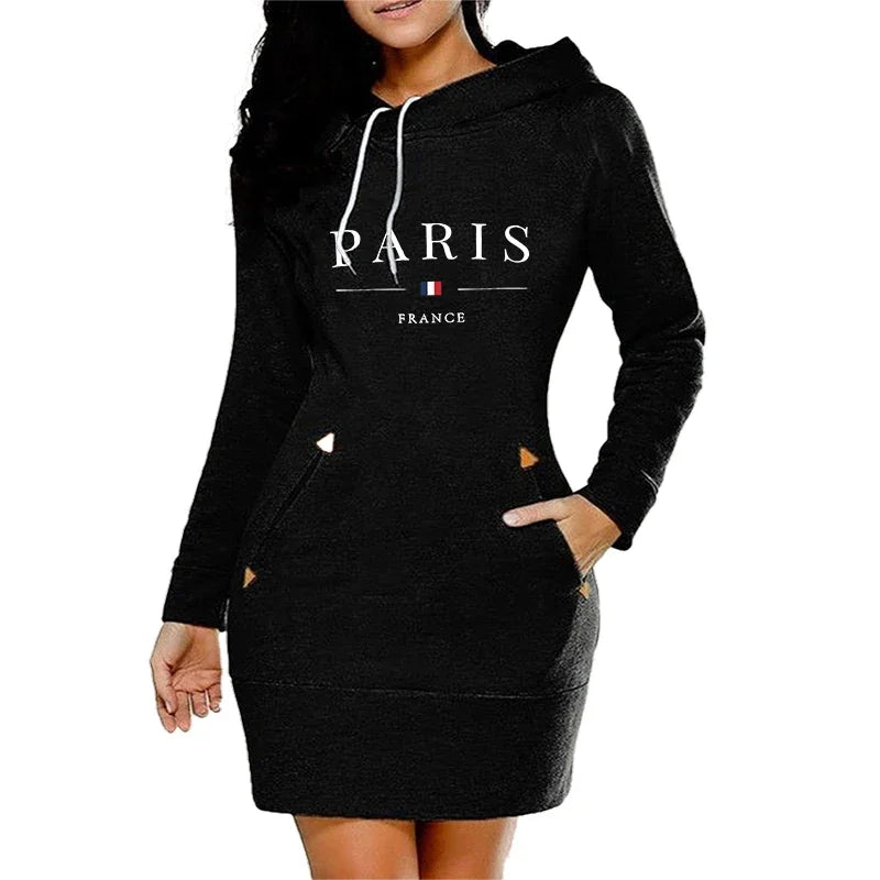 Comfortable Midi Dresses Winter Hoodies