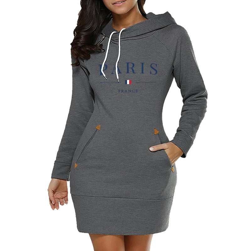 Comfortable Midi Dresses Winter Hoodies