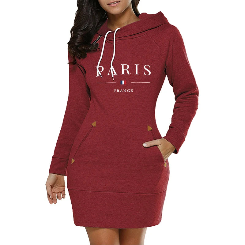 Comfortable Midi Dresses Winter Hoodies