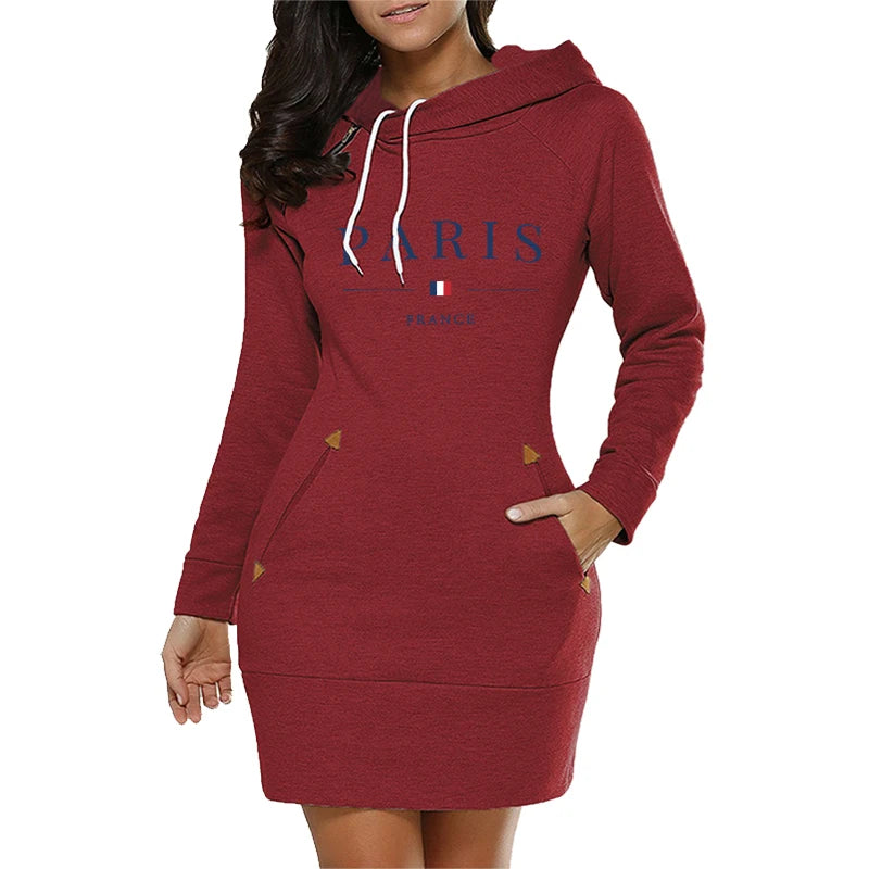 Comfortable Midi Dresses Winter Hoodies