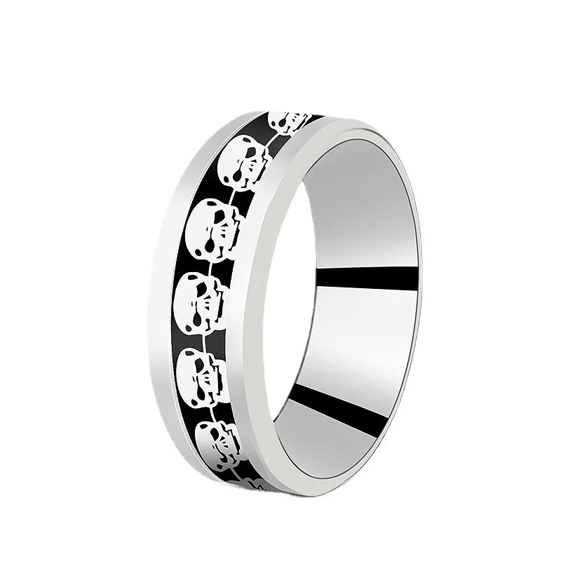 Stainless Steel Inlay Red Carbon Fibre Rings For Men Tungsten Black Wedding Viking Dragon Rings Accessories Anillo Hombre