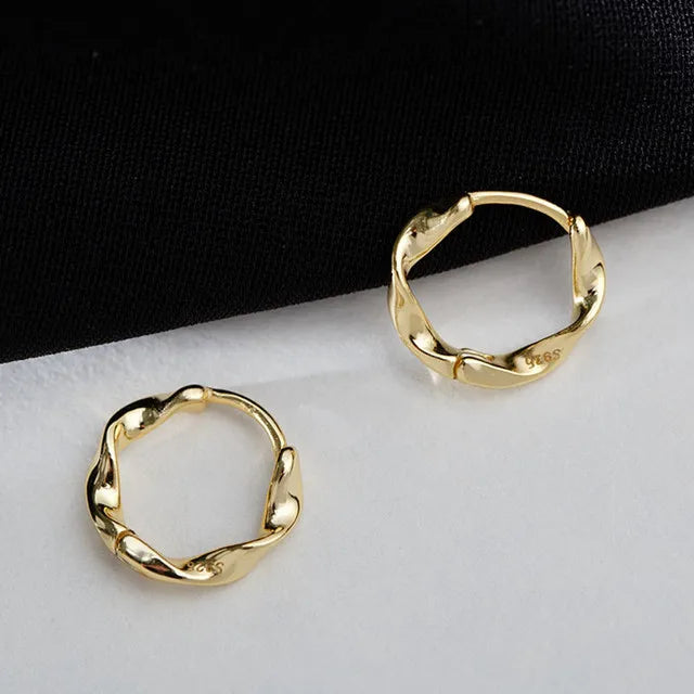 925 Sterling Silver Hot Sale Korean Twisted Earrings Simple Temperament Exquisite Hot Semale Sexy Jewelry Gift Cерьга