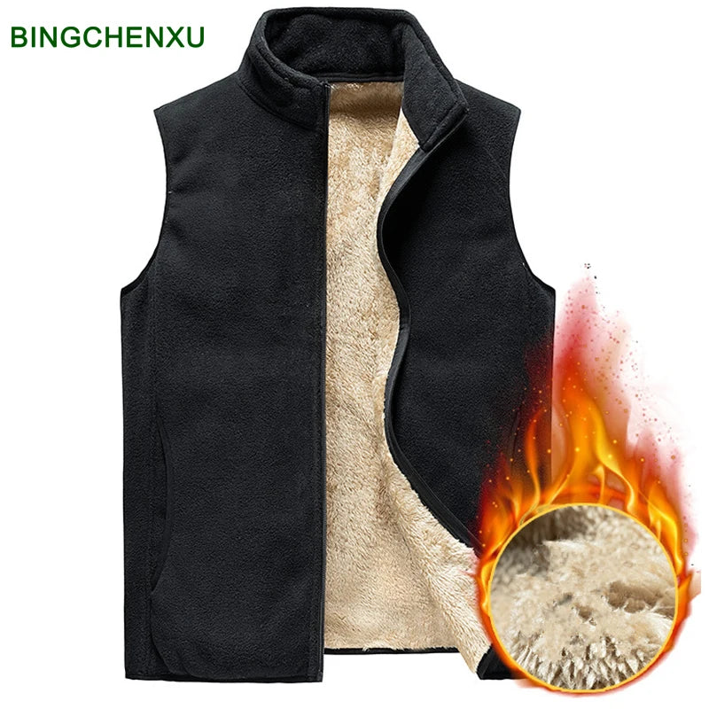 cashmere Mens Jacket Sleeveless Vest Soft Vests Casual Coats Male velvet wool vest Mens Vest Men Thicken Waistcoat Plus size 8XL