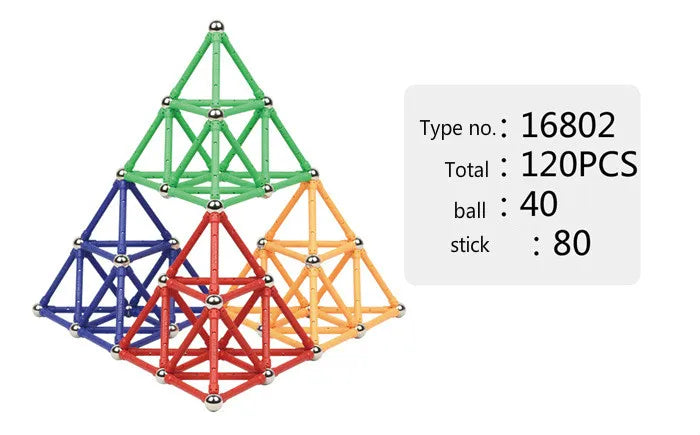 LFAYER 3D Uzun Mıknatıs Çubukları Manyetik Yapı Taşları Mıknatıs Çubukları İnşaat DIY Çocuklar İçin Manyetik Oyuncaklar