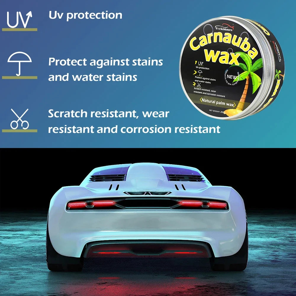 Car Wax Auto Paint Care Carnauba Paste Wax Brazilian Polishing Wax Paste High Gloss Shine Super Hydrophobic Coating Glazing