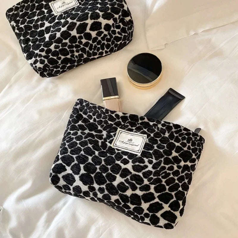 Leopard Printed Makeup Bag Thickened Travel Toiletries Cosmetic Bags Cases Pouch Handbag Makeup Bags Make Up Organizer Bag