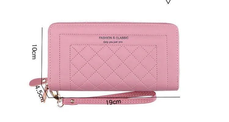 Women Long Wallet Fashion Zipper High Capacity Coin Purse Wallets Double Zipper Pu Leather Clutch Luxury Money Phone Bag