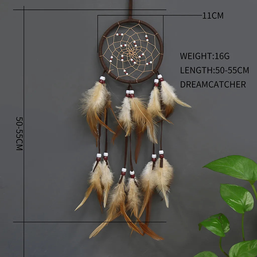 Room Hanging Decoration Dream Catcher Accessories Feather Pendant Decoration Ornament Circular Dream Catcher Birthday Gift