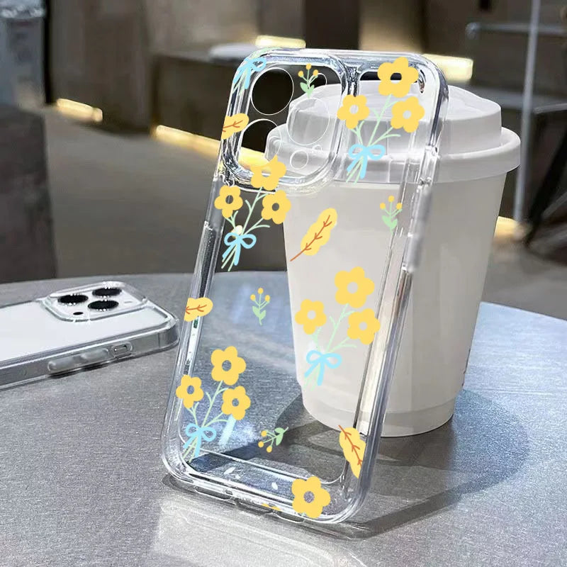 Silicone Flower Case For Xiaomi F6 Pro Transparent Shockproof Soft Cover