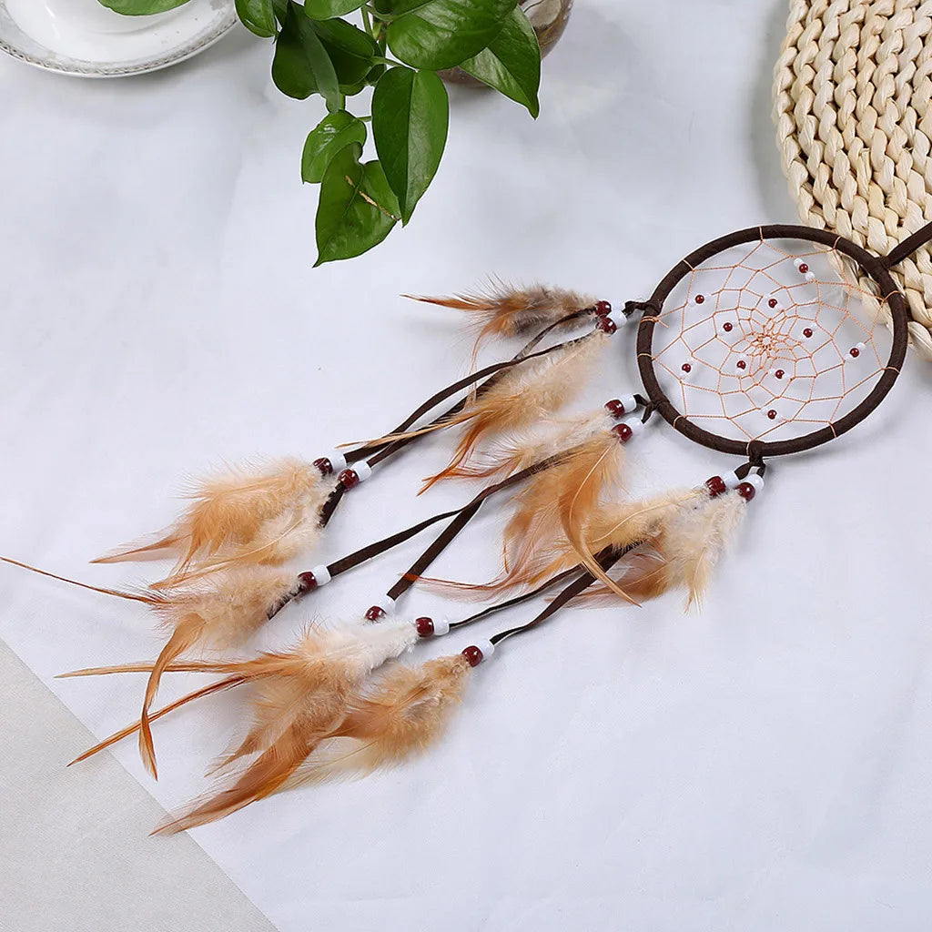 Room Hanging Decoration Dream Catcher Accessories Feather Pendant Decoration Ornament Circular Dream Catcher Birthday Gift