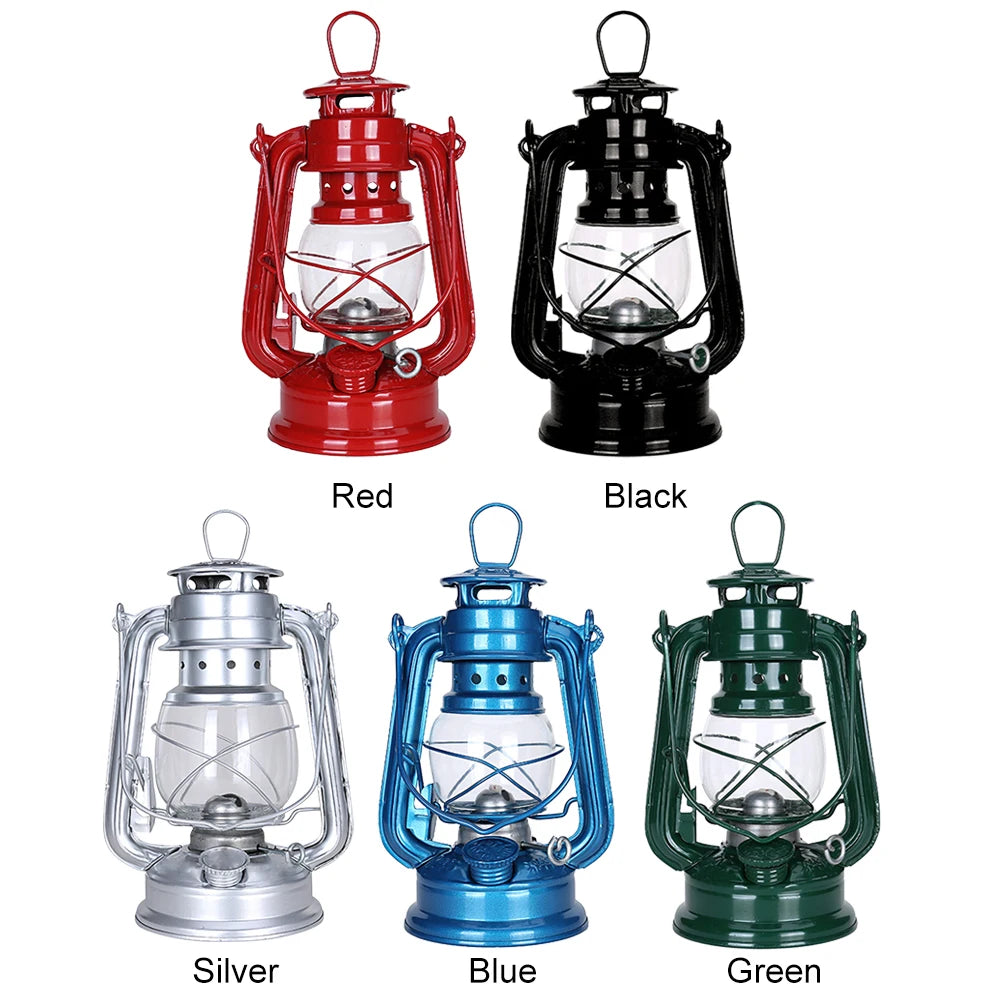 Fuel Camping Lantern Retro Metal Kerosene Camp Lamp Rainproof Portable Hurricane Oil Burning Table Lamps Indoor Patio Decoration