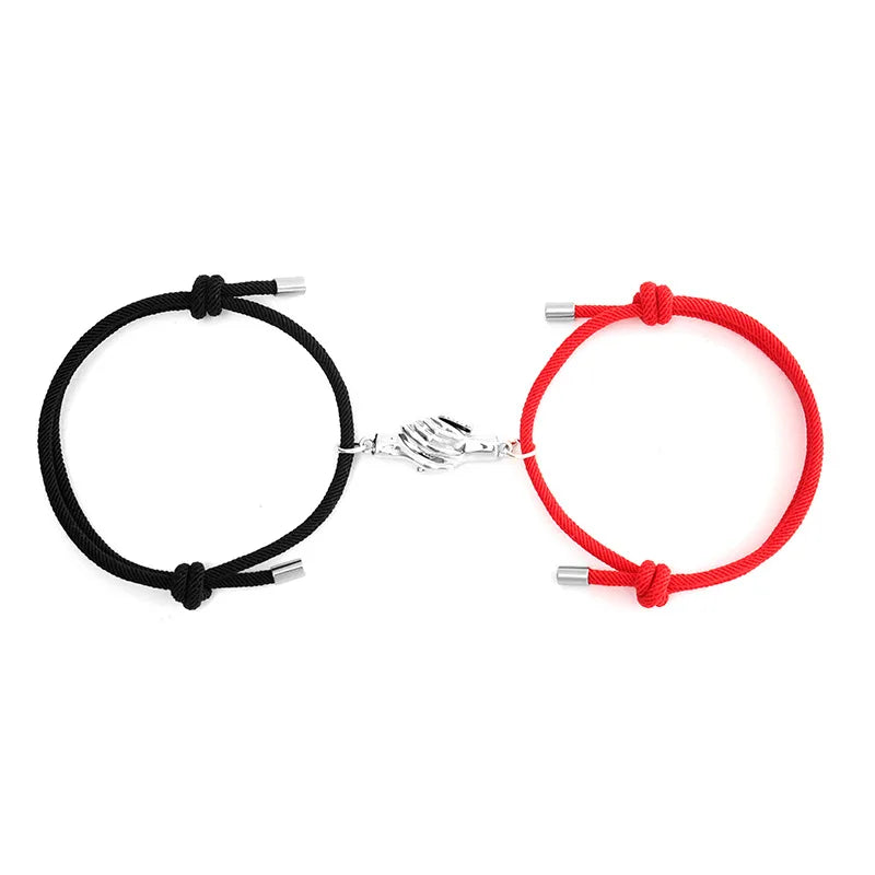 2Pcs/Set Lover Bracelet Adjustable Paired Magnet Braclet Romantic Hold Hands Couple Braslet Gift For Girlfriend Joias