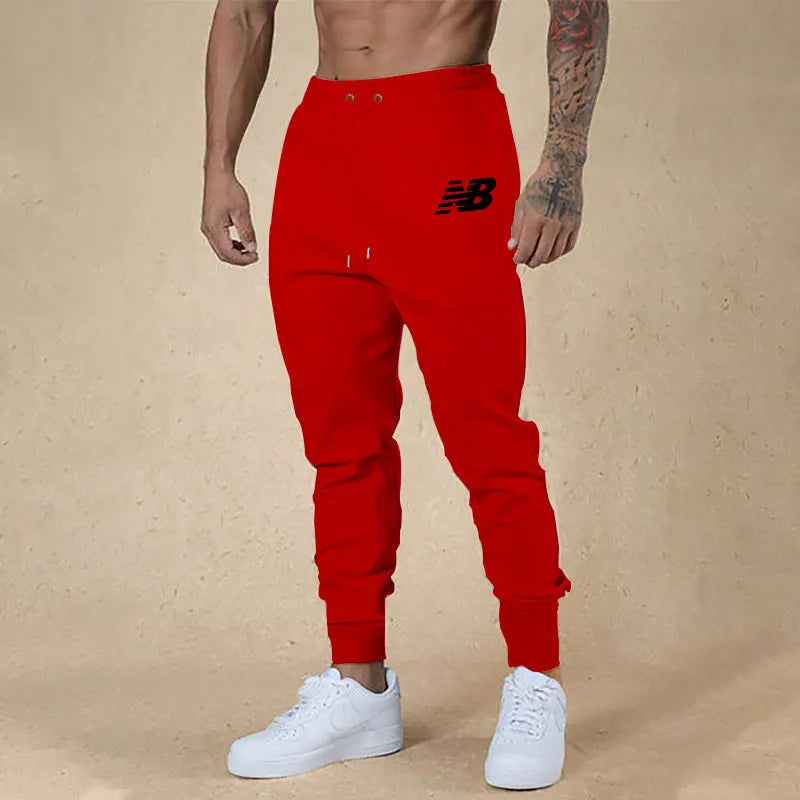 Men's sweatpants Spring Autumn Leisure Sports Men's Pants European Size Fit Solid Color Printed Sweatpants Running Training Pant