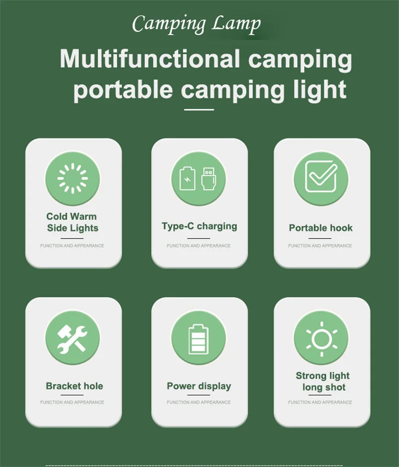 WEST BIKING Portable Camping Light Waterproof USB Rechargeable Bulb For Traveling Lantern Emergency Light Hiking Flashlight