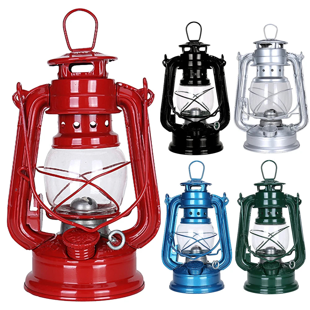 Fuel Camping Lantern Retro Metal Kerosene Camp Lamp Rainproof Portable Hurricane Oil Burning Table Lamps Indoor Patio Decoration