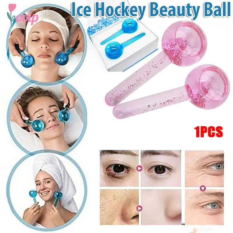 Crystal Face Roller Ball Facial Massager Ice Roller For Face Magic Cold Ball For Eye Massage Beauty Ice Hockey Energy Skin Care