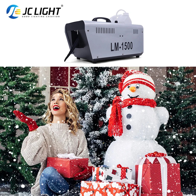 JC Light 1500W Snow Machine Wireless Snow Soap Foam Effect Snowflake Generator Machine Snow for Wedding Christmas Party Disco