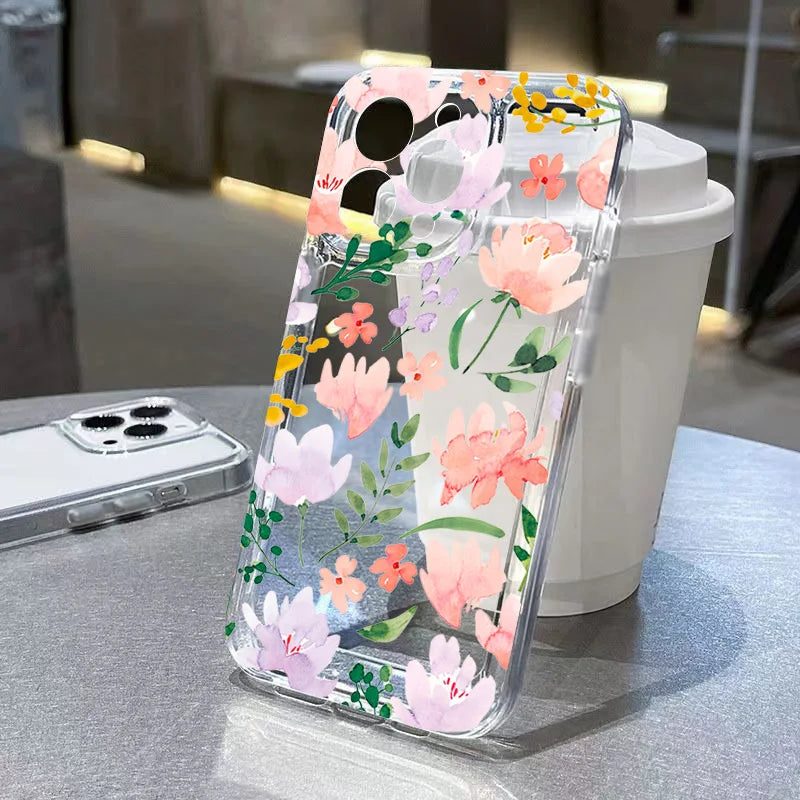 Silicone Flower Case For Xiaomi F6 Pro Transparent Shockproof Soft Cover