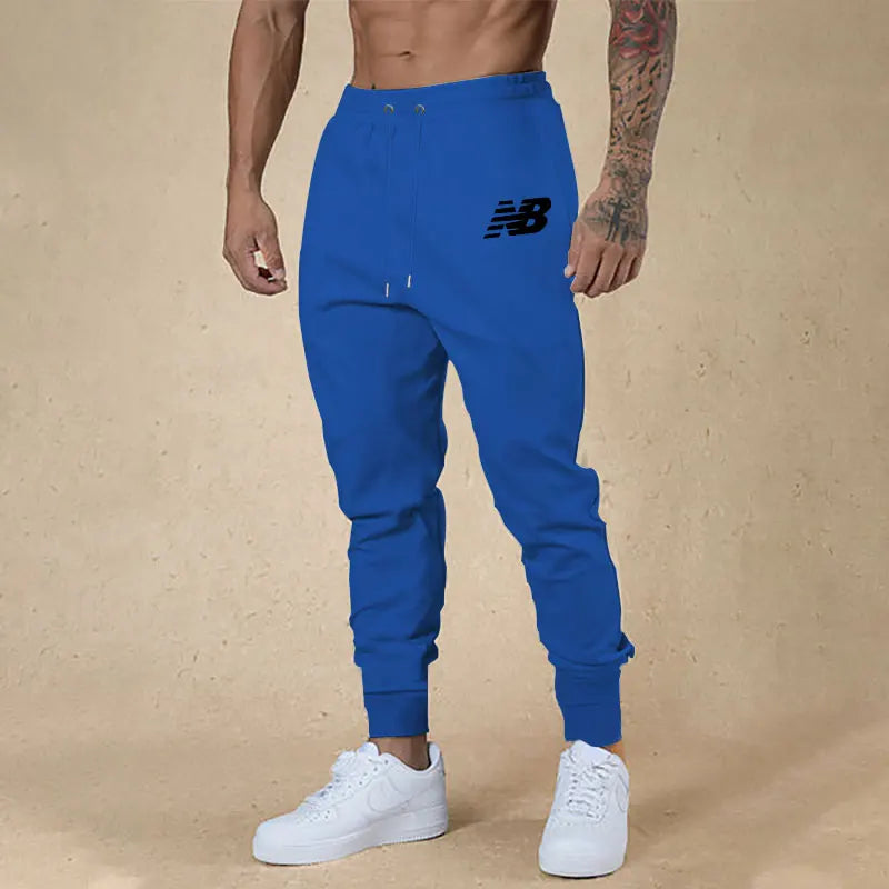 Men's sweatpants Spring Autumn Leisure Sports Men's Pants European Size Fit Solid Color Printed Sweatpants Running Training Pant