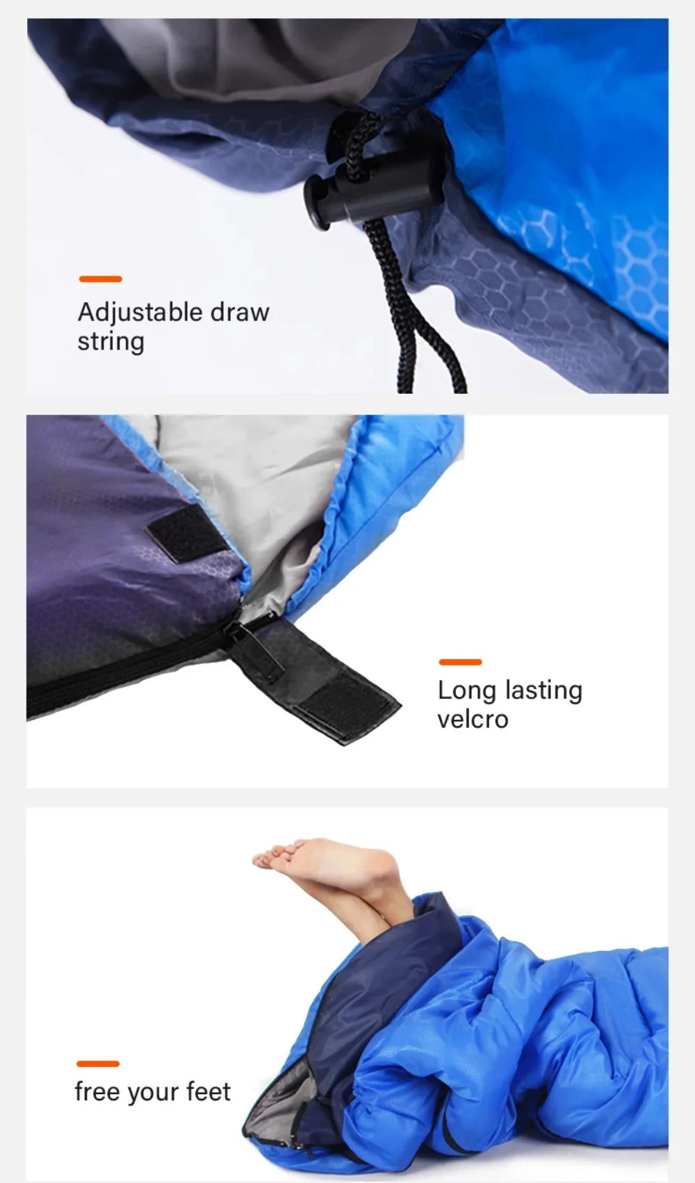 Camping Warm Sleeping Bag Ultralight Waterproof Winter Warm Envelope Backpacking Sleeping Bags for Outdoor Traveling Hiking