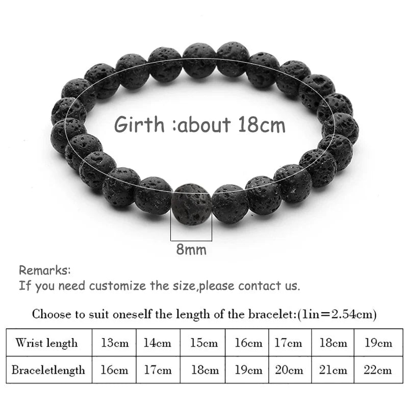 Natural Stone Beaded Bracelets Set For Couples Men Women Distance Black Matte White Turquoise Lava Stone Yoga Bead Bracelet