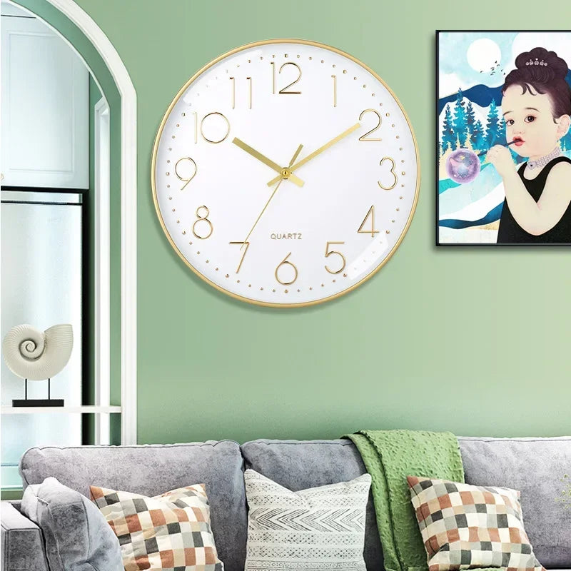 8 Inch Numerals Easy to Read Wall Clock Classic Elegant Modern Silent Quartz Clocks for Living Room Bedroom Office