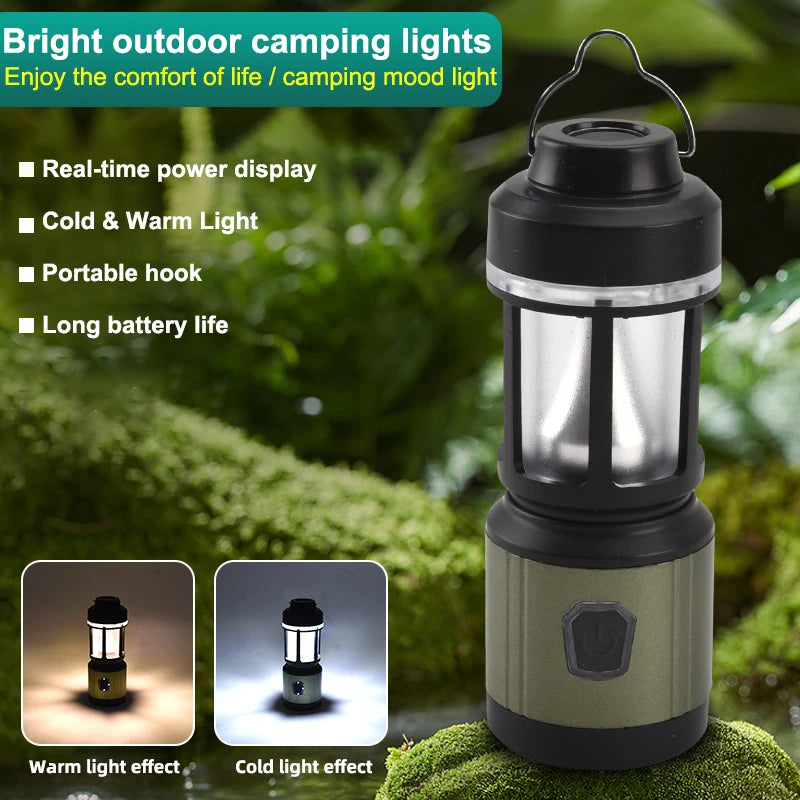 WEST BIKING Portable Camping Light Waterproof USB Rechargeable Bulb For Traveling Lantern Emergency Light Hiking Flashlight