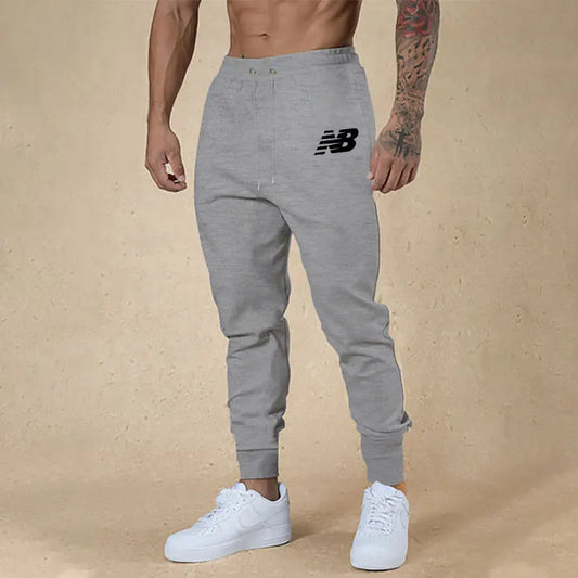 Men's sweatpants Spring Autumn Leisure Sports Men's Pants European Size Fit Solid Color Printed Sweatpants Running Training Pant