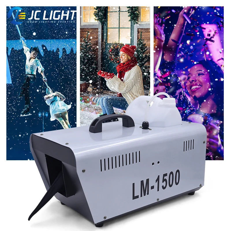 JC Light 1500W Snow Machine Wireless Snow Soap Foam Effect Snowflake Generator Machine Snow for Wedding Christmas Party Disco