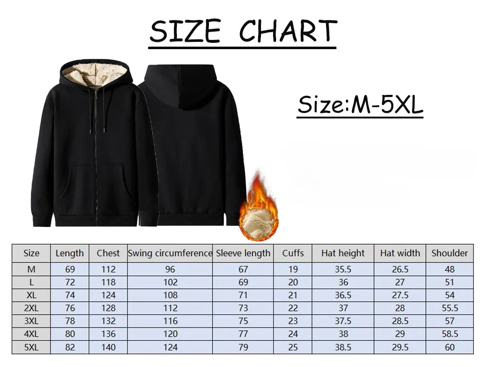 Sweatshirt for Men Coat Jacket Plush Lined Cardigan Hoodie Front Pockets Warm Zipper Lamb Wool Printed Feather Autumn Winter Red