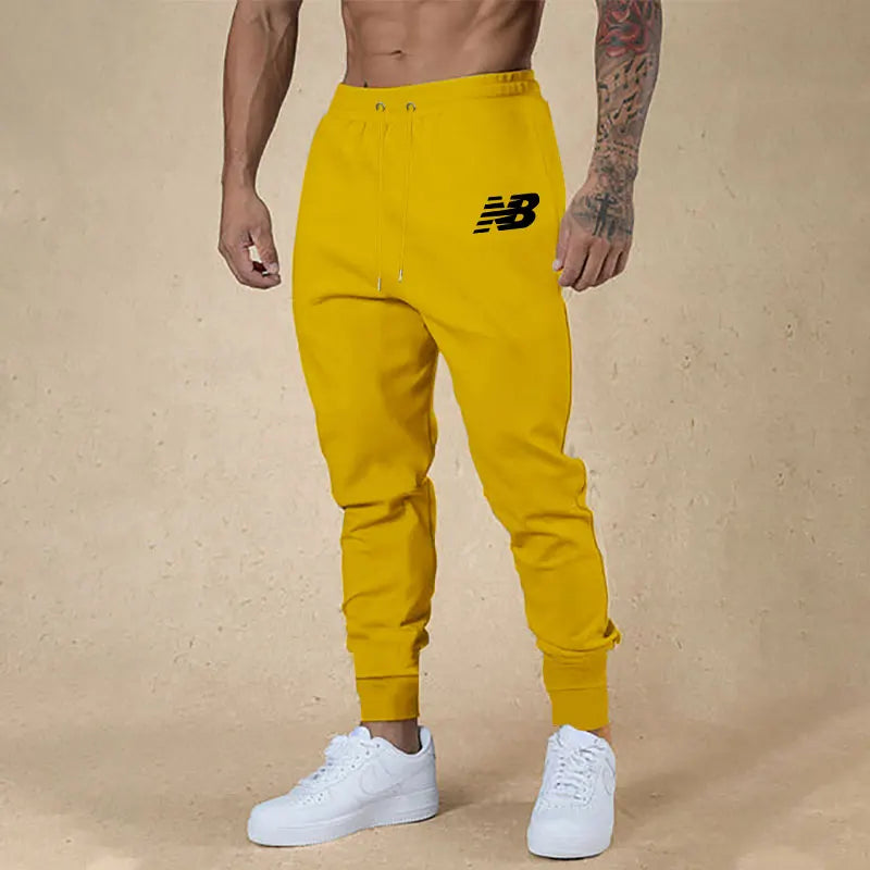 Men's sweatpants Spring Autumn Leisure Sports Men's Pants European Size Fit Solid Color Printed Sweatpants Running Training Pant