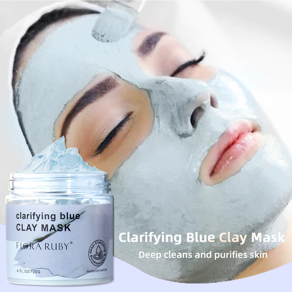 Facial Mask-Moisturizing Mud Film Skin Care Face Masks Skincare Deep Cleansing Face Mask Clarifying Blue Clay Mask 4 FL.OZ/120G