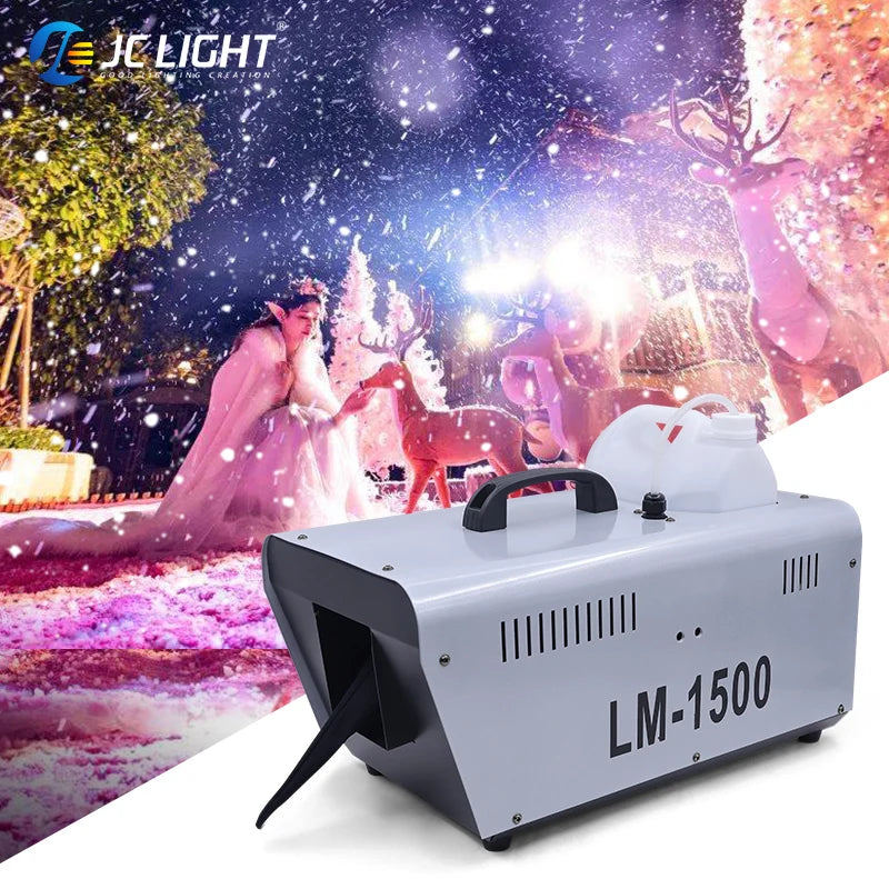 JC Light 1500W Snow Machine Wireless Snow Soap Foam Effect Snowflake Generator Machine Snow for Wedding Christmas Party Disco