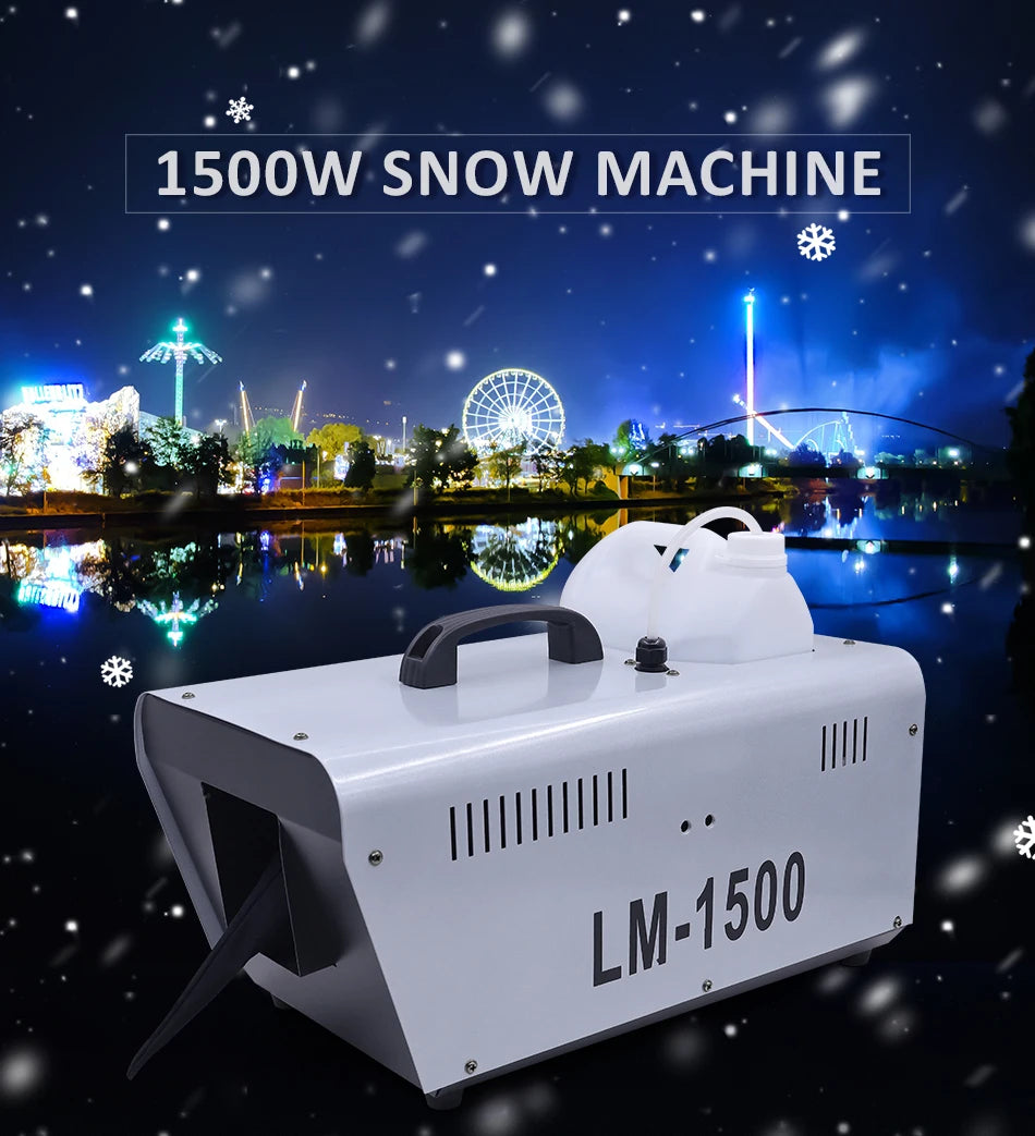 JC Light 1500W Snow Machine Wireless Snow Soap Foam Effect Snowflake Generator Machine Snow for Wedding Christmas Party Disco