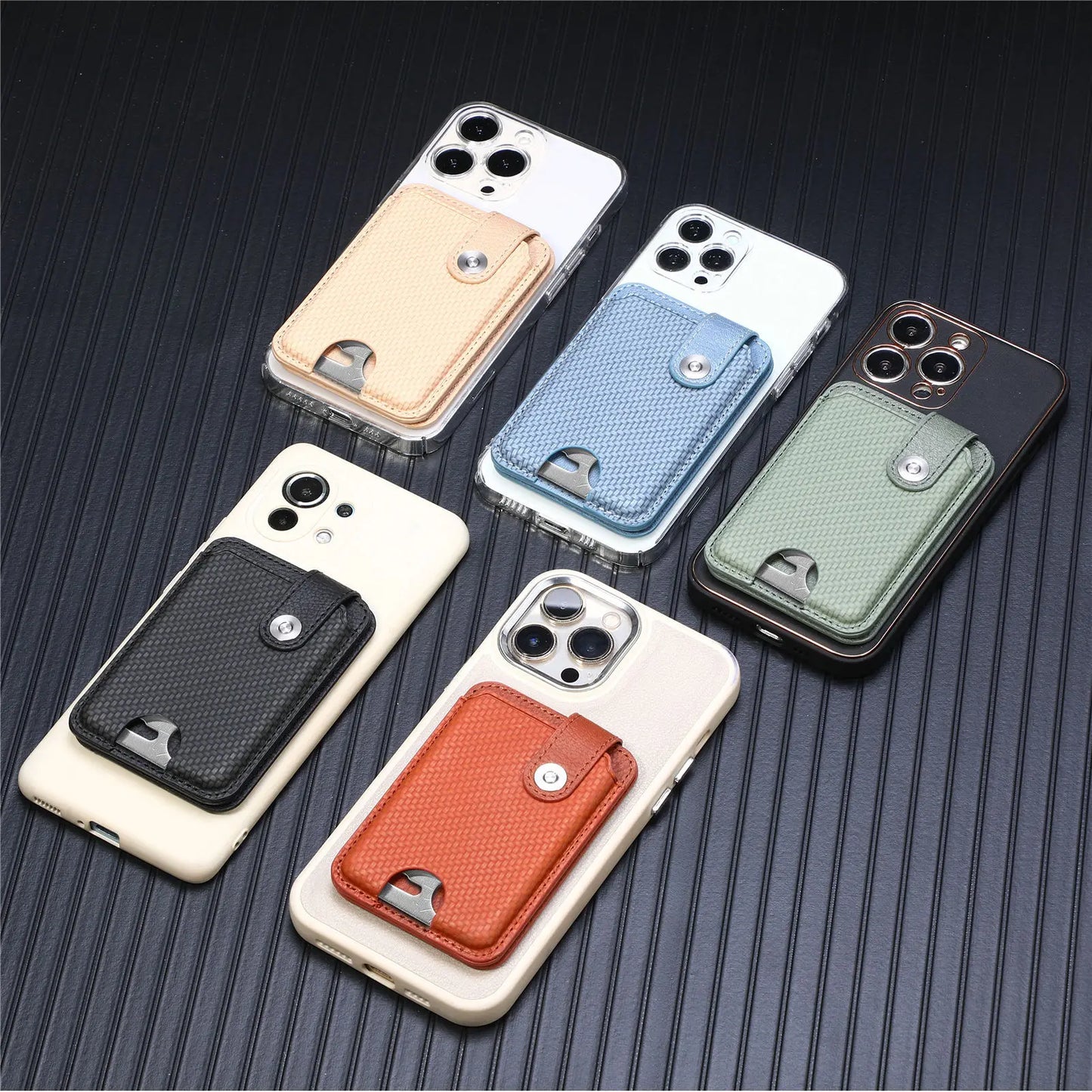 Fashion Phone Card Holder 2 Folded Cell Phone Wallet Sticker Phone Mount Wallets For Women Men