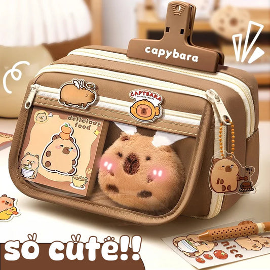 Cute Fabric Pencil Case Kawaii Large Capacity Animal Zipper Kids Bag Children'S Boys' Pen Pouch Girl School Case Supplies