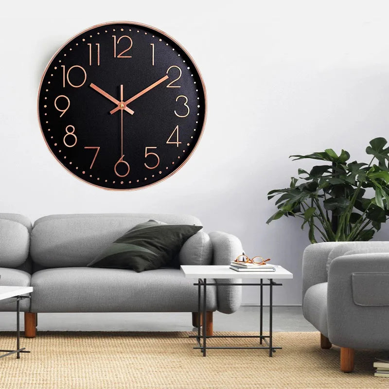 8 Inch Numerals Easy to Read Wall Clock Classic Elegant Modern Silent Quartz Clocks for Living Room Bedroom Office