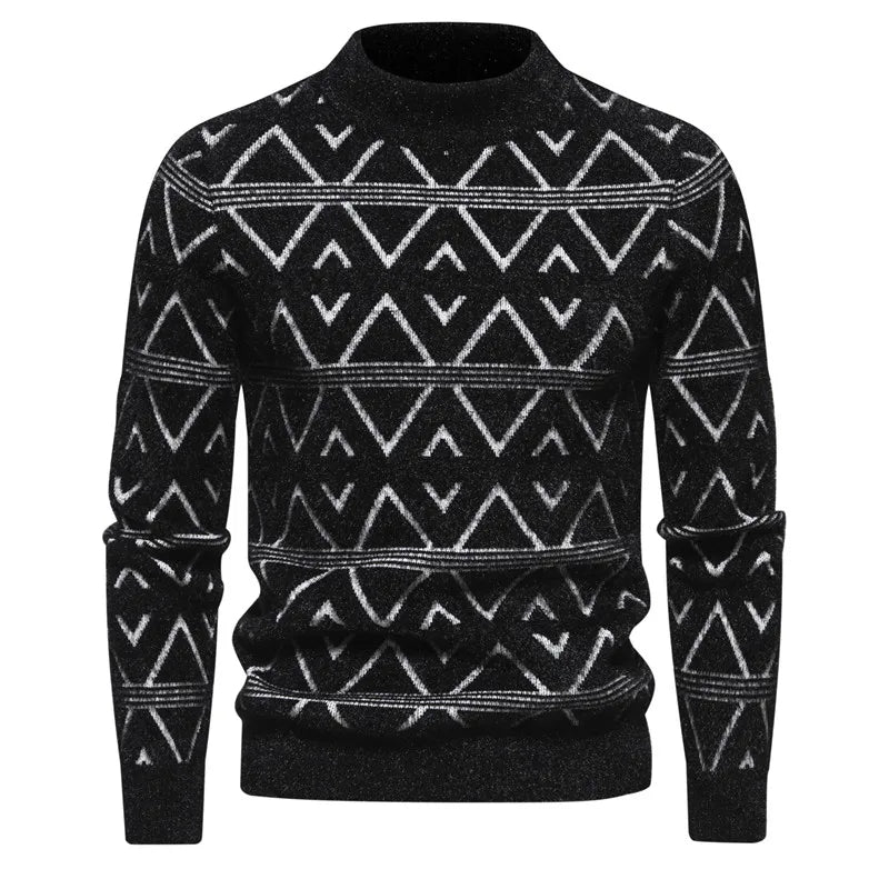 High Quality Trend Men's  New Imitation Mink Sweater Soft and Comfortable Warm Knit Sweater  Pullover Men Clothing