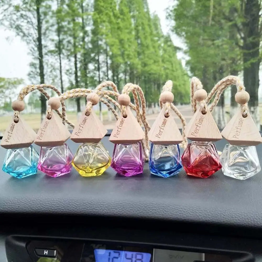 Mini Hanging Car Perfume Bottle 8ml Car Diffuser Bottle Car Air Freshener Bottle Hanging Ornament Car Interior Accessories