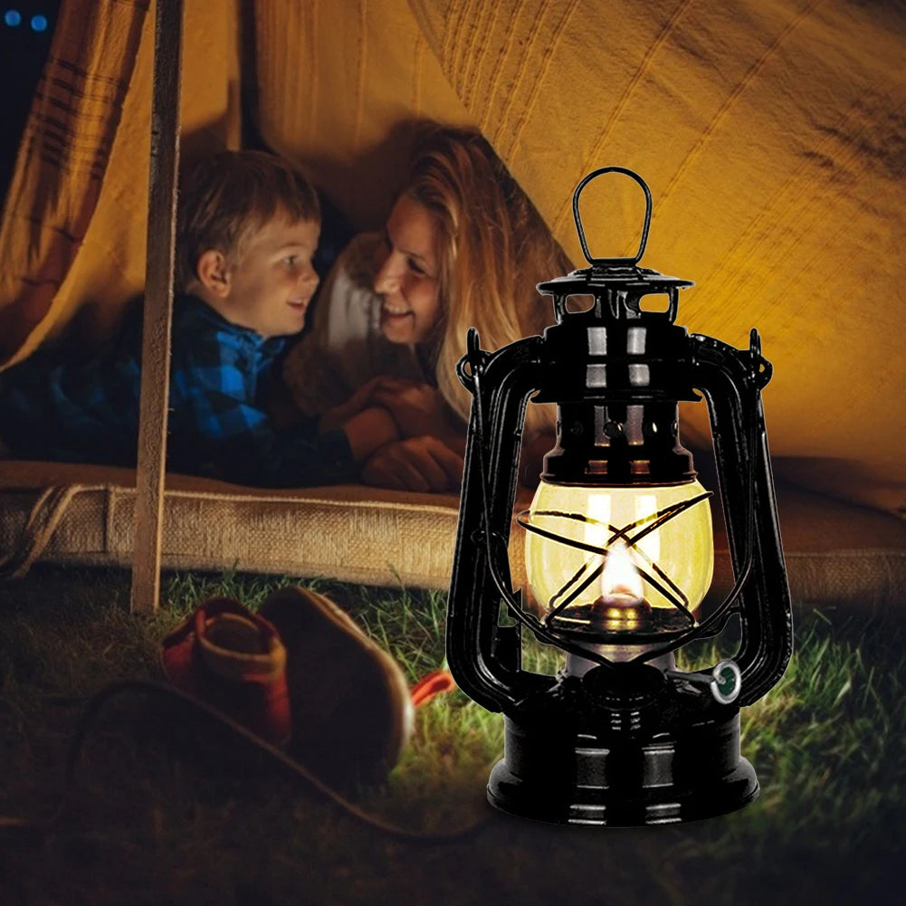 Fuel Camping Lantern Retro Metal Kerosene Camp Lamp Rainproof Portable Hurricane Oil Burning Table Lamps Indoor Patio Decoration