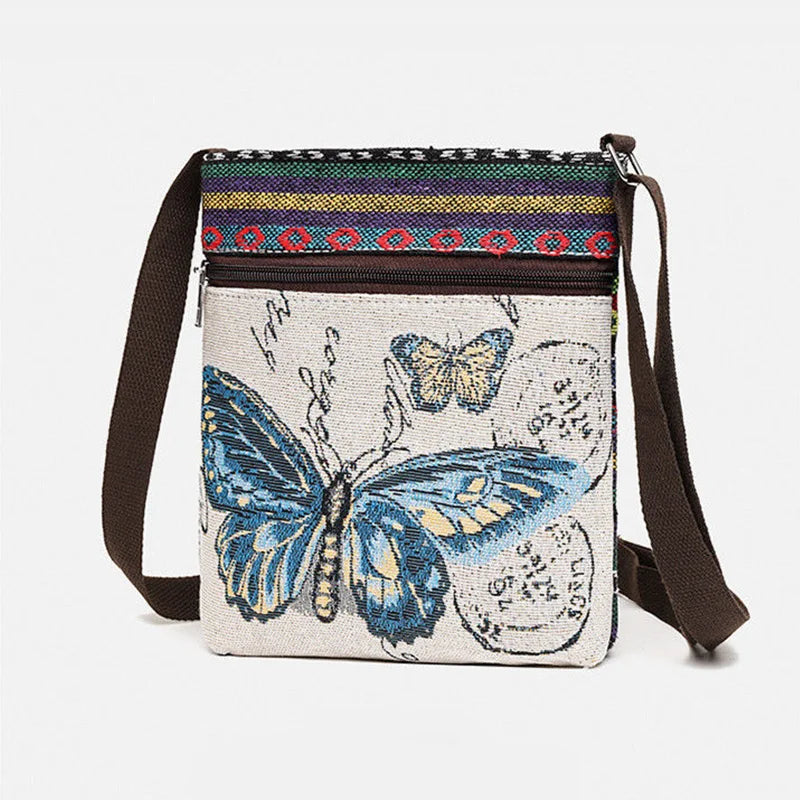 Women's Canvas Handbags Hot Sale Casual Shoulder Bag Owl Embroidered Ethnic Bag Vintage Messenger Bag Ladies Shoulder Bag