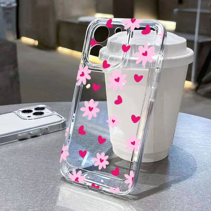 Silicone Flower Case For Xiaomi F6 Pro Transparent Shockproof Soft Cover