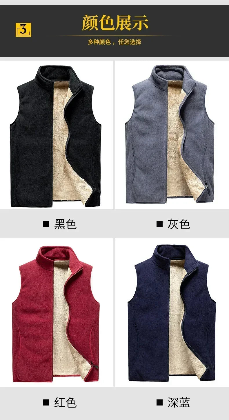 cashmere Mens Jacket Sleeveless Vest Soft Vests Casual Coats Male velvet wool vest Mens Vest Men Thicken Waistcoat Plus size 8XL