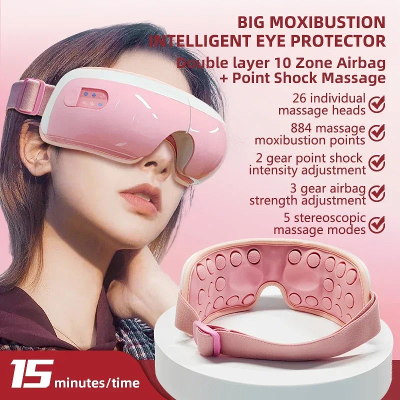 Electric Eye Massager With Heat Vibration Bluetooth Music Massage Air Bag Pressure Relax Eye Care Relief Fatigue Improve Sleep