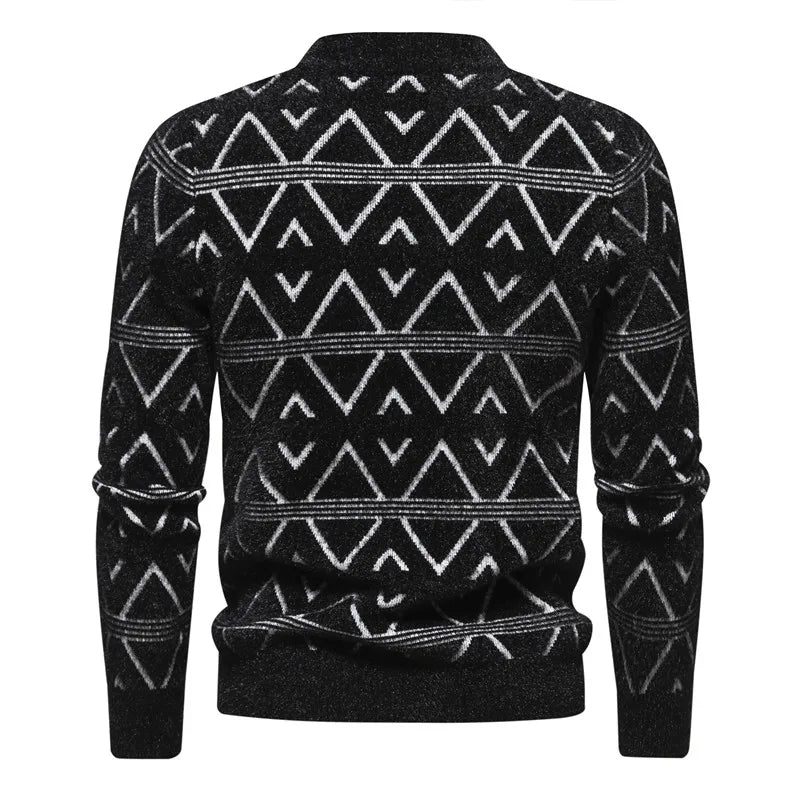 High Quality Trend Men's  New Imitation Mink Sweater Soft and Comfortable Warm Knit Sweater  Pullover Men Clothing