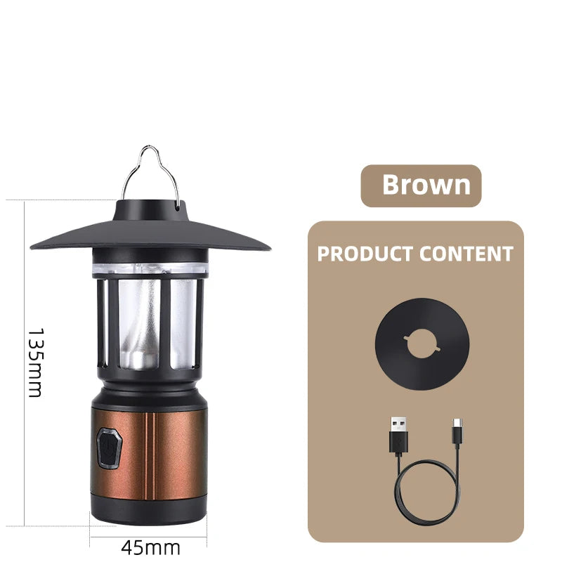 WEST BIKING Portable Camping Light Waterproof USB Rechargeable Bulb For Traveling Lantern Emergency Light Hiking Flashlight