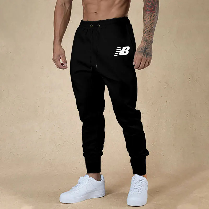 Men's sweatpants Spring Autumn Leisure Sports Men's Pants European Size Fit Solid Color Printed Sweatpants Running Training Pant