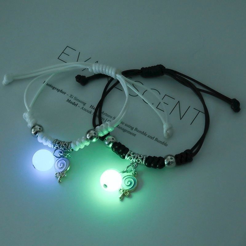 Fashion Luminous Bracelet for Men and Women Couples Gift Romantic Noctilucent Star Moon Heart Pendant Bangle Jewelry Set Friend